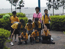 Nancy Soh with her students on an outing