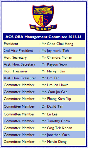 ACS OBA  Management Committee 2012