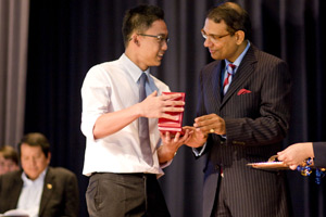 ACJC Principal sharing the College's achievements.