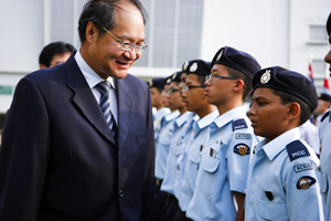 The Guest-of-Honour inspecting the Parade