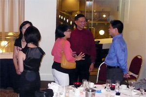 ACSians mingling at the Founder's Day dinner in Melbourne
