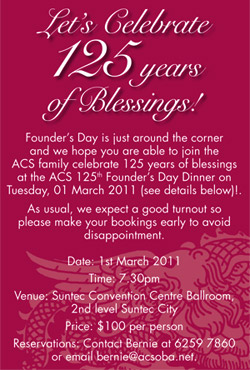 ACS 125th Founder's Day Announcement