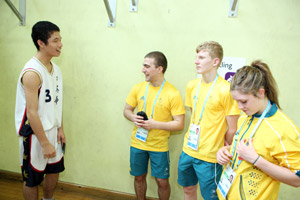 Basketballer Eugene with the Olympians