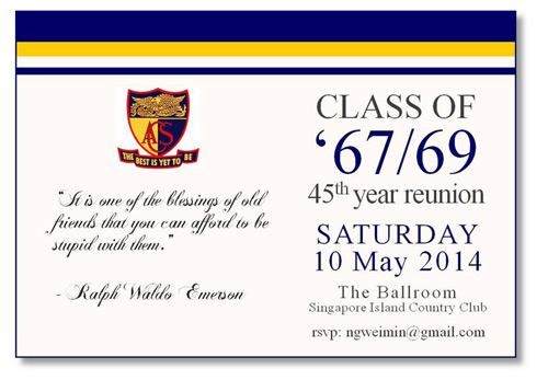 Class of 67 - 69 Reunion Notice