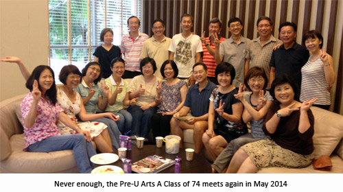 Pre-U Arts A Class of 74 - Friendships for Life!